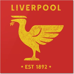 Liverpool Liverbird Retro Vintage BIG gold Posters and Art